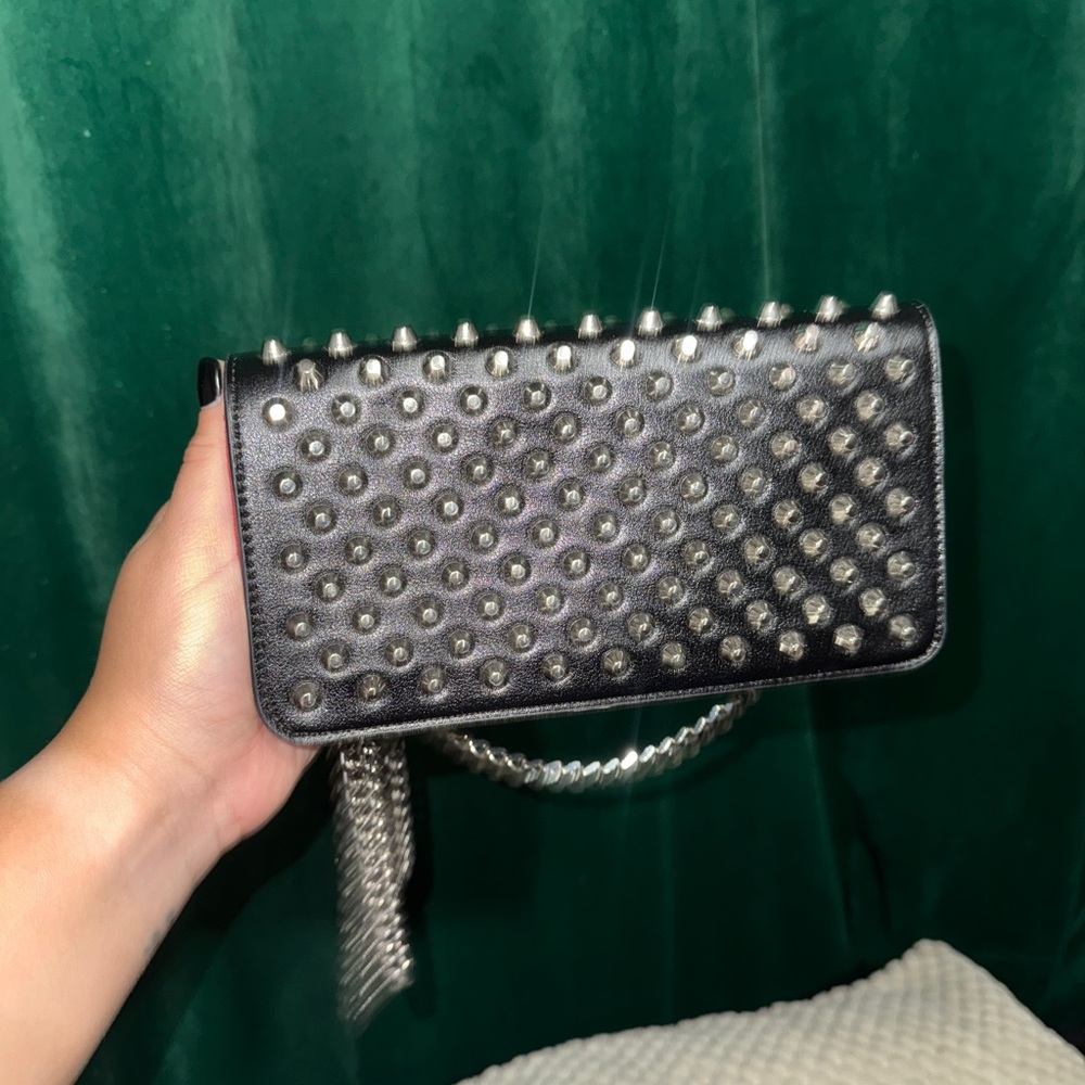 Studded Black Clutch Bag